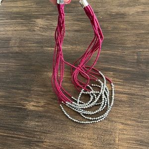 Fed & sliver beading necklace
